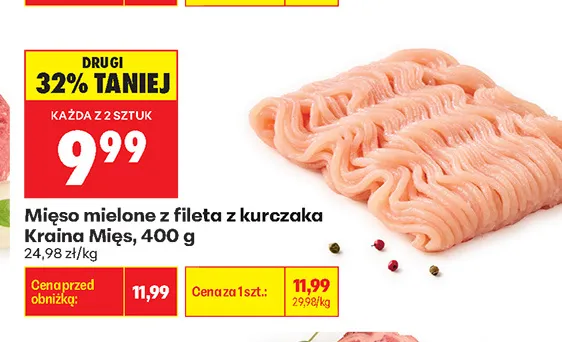 Mięso mielone z fileta z kurczaka Kraina Mięs promocja w Biedronka