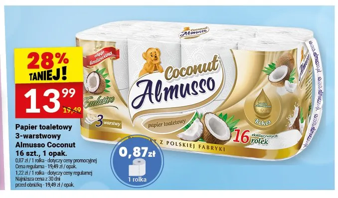 Papier toaletowy Almusso Coconut promocja w Twój Market