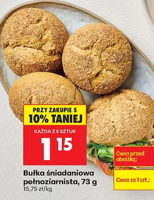 Bułka śniadaniowa pełnoziarnista  promocja w Biedronka