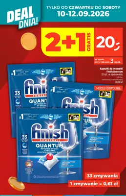 Kapsułki do zmywarki Finish Quantum 33-pak promocja w Dealz