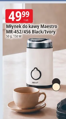 Młynek do kawy Maestro MR-452/456 Black/Ivory 50g 150W promocja w Leclerc