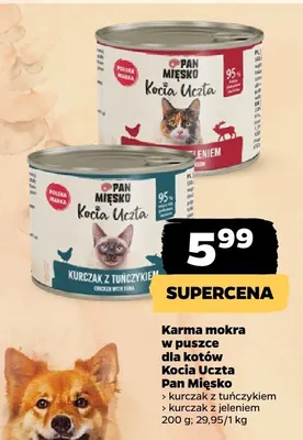 Karma mokra w puszce dla kotów kurczak z jeleniem promocja w Netto