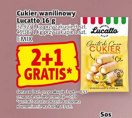 Cukier wanilinowy Lucatto promocja w Prim Market