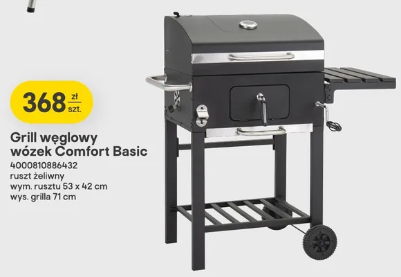 Grill węglowy wózek Comfort Basic promocja w Castorama
