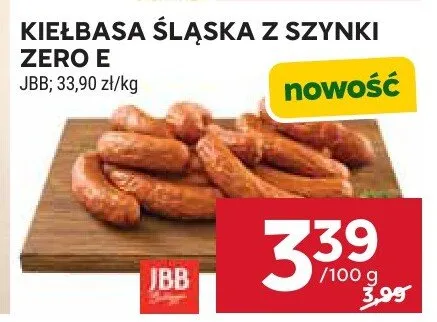 Kiełbasa śląska z szynki Zero E JBB promocja w Stokrotka