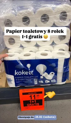 Papier toaletowy 3-warstwowy, 8 rolek promocja w Aldi