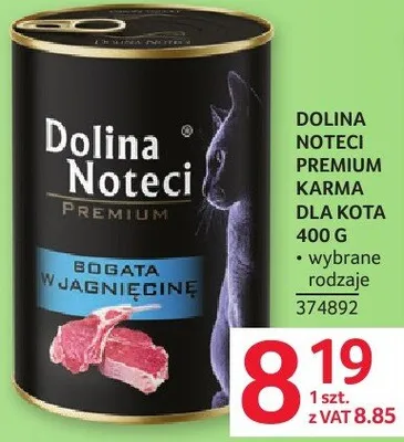 Karma premium Dolina Noteci dla kota 400g promocja w Selgros