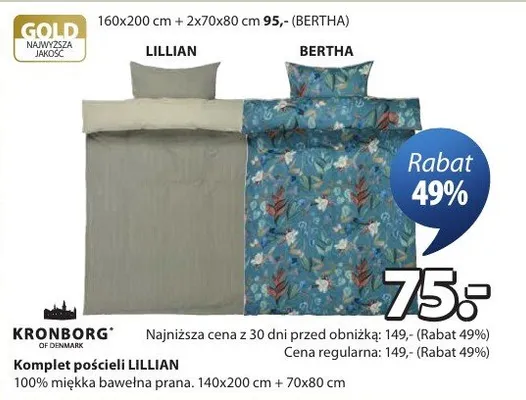 Komplet pościeli LILLIAN/BERTHA promocja w Jysk
