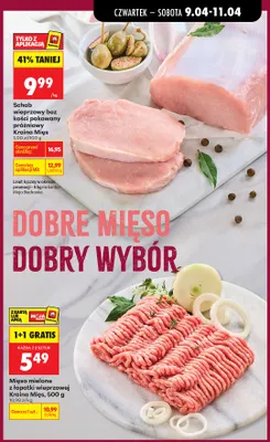 Schab wieprzowy bez kości pakowany próżniowy promocja w Biedronka