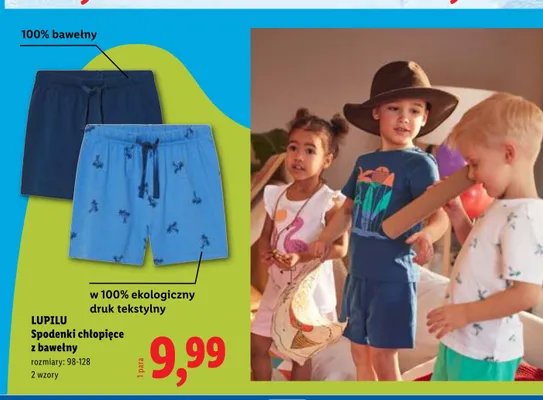 Spodenki chłopięce z bawełny Lupilu promocja w Lidl