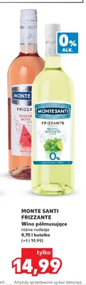 Wino bezalkoholowe półmusujące Monte Santi Frizzante Mojito Moscato promocja w Kaufland