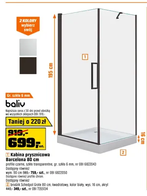 Brodzik Schedpol Grote 80 cm promocja w OBI