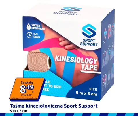 Taśma kinezjologiczna Sport Support 5mx5 cm promocja w Action