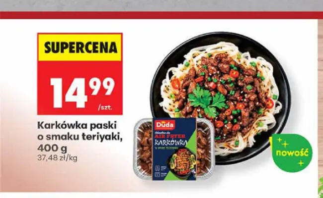 Karkówka paski o smaku teriyaki Duda promocja w Biedronka