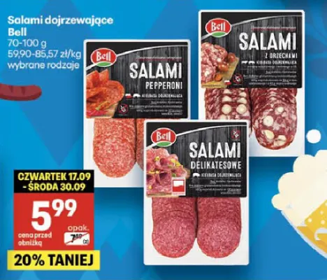 Salami dojrzewające delikatesowe Bell promocja w Delikatesy Centrum
