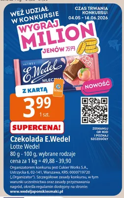 Czekolada E.Wedel mleczna promocja w Leclerc