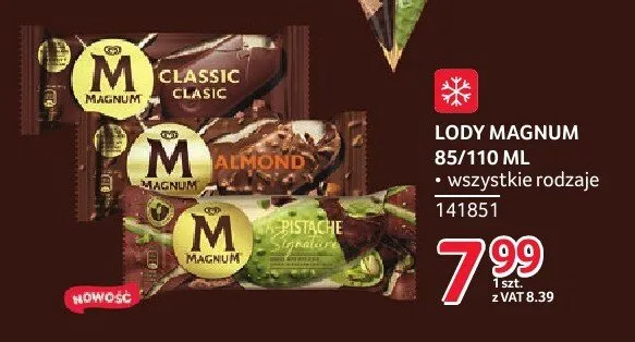 Lody na patyku Magnum Pistachio promocja w Selgros