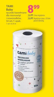 Ręczniki bawełniane dla niemowląt i noworodków Tami Baby promocja w Hebe