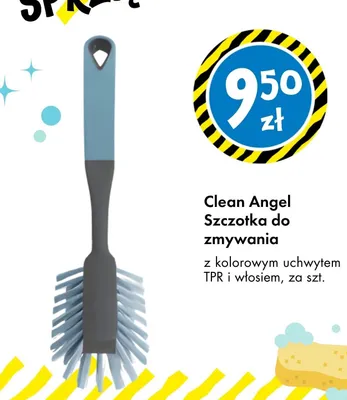 Szczotka do zmywania z kolorowym uchwytem TPR i włosiem promocja w Tedi