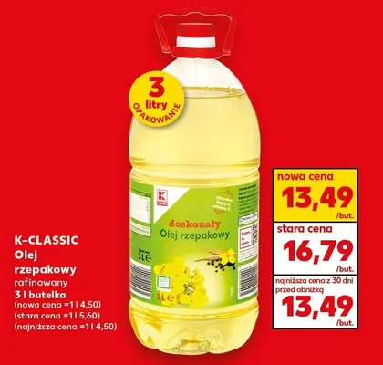Olej rzepakowy rafinowany 3 l promocja w Kaufland