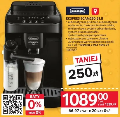 Ekspres DELONGHI EKSPRES ECAM290.51.B promocja w Selgros