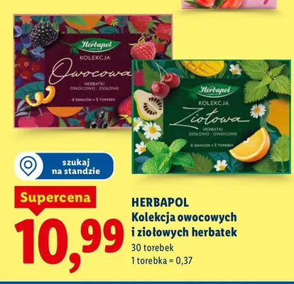 Kolekcja owocowych i ziołowych herbatek promocja w Lidl