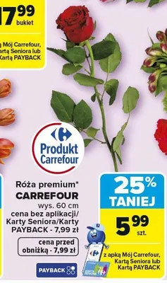 Róża premium promocja w Carrefour Market
