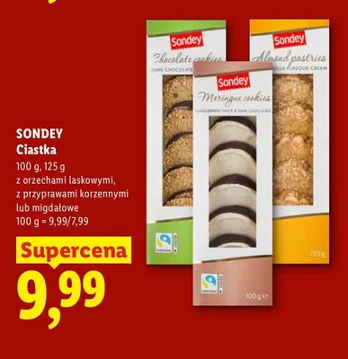 Ciastka z orzechami laskowymi Sondey promocja w Lidl