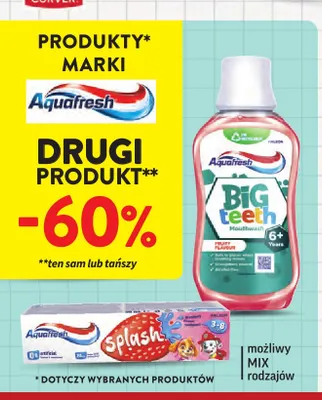 Pasta do zębów dla dzieci Aquafresh Splash Strawberry promocja w Intermarche