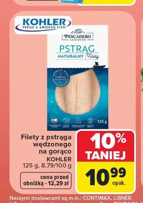 Filety z pstrąga wędzonego na gorąco Kohler promocja w Carrefour