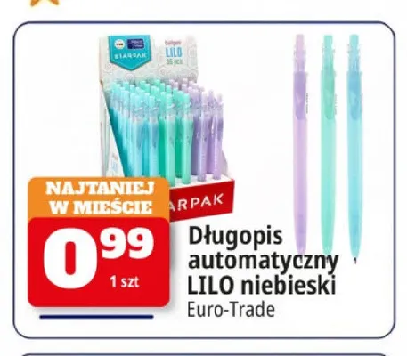 Długopis automatyczny Starpak Lilo niebieski promocja w Leclerc