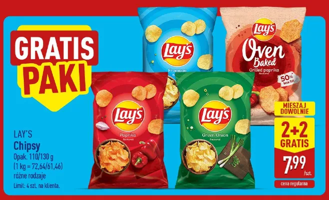 Chipsy pieczone Lay's Oven Baked Grilled Paprika promocja w Aldi