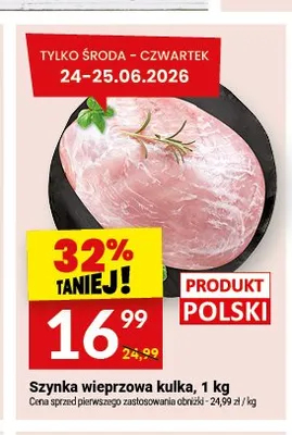 Szynka wieprzowa kulka promocja w Twój Market