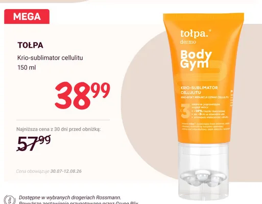 Krio-sublimator cellulitu Tołpa Dermo Body Gym promocja w Rossmann