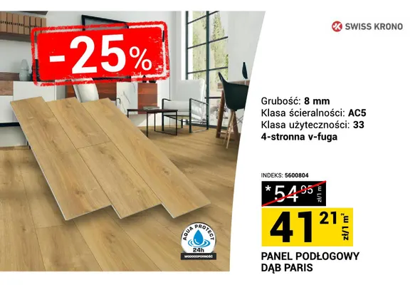 Panel podłogowy Dąb Paris Swiss Krono promocja w Merkury Market