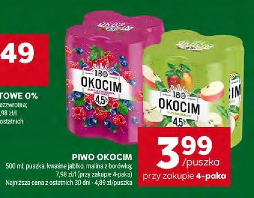 Piwo Okocim malina z borówką promocja w Stokrotka