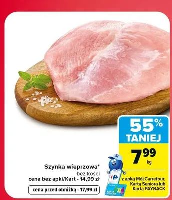 Schab wieprzowy bez kości Auchan promocja w Carrefour
