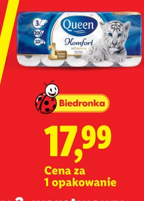Papier toaletowy 3-warstwowy Queen Komfort promocja w Lidl