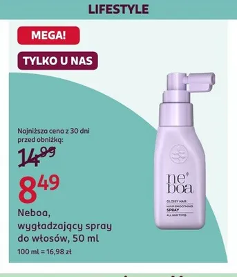 Wygładzający spray do włosów Neboa Glossy Hair promocja w Rossmann