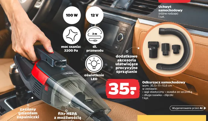 Odkurzacz samochodowy Edynic promocja w Netto