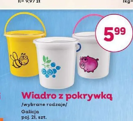 Wiadro z pokrywką Galicja 2 l promocja w Bliski
