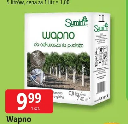 Wapno do odkwaszania podłoża Sumin promocja w Leclerc