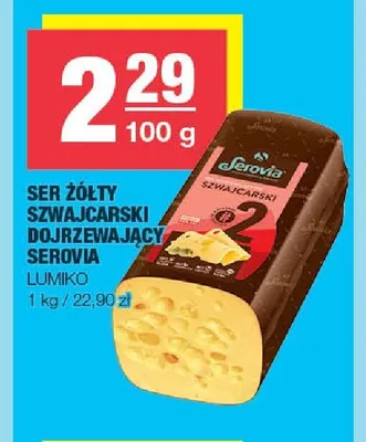 Ser żółty szwajcarski dojrzewający Serovia promocja w SPAR