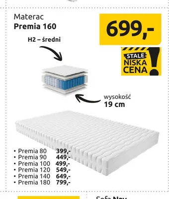 Materac Premia 120 promocja w Black Red White