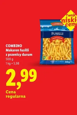 Makaron fusilli z pszenicy durum Combino promocja w Lidl