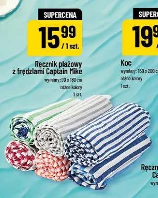 Ręcznik plażowy z frędzlami Captain Mike promocja w POLOmarket