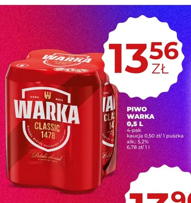Piwo Warka 4-pak promocja w Duży Ben