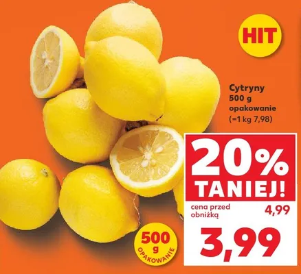 Cytryny 500 g promocja w Kaufland