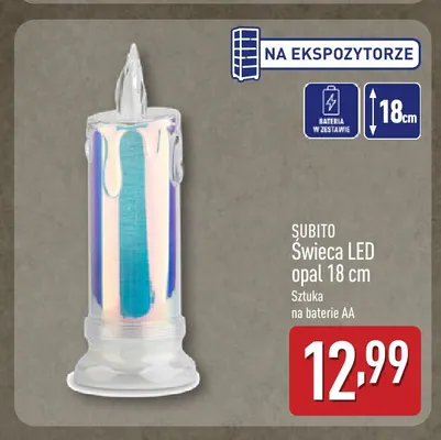 Świeca LED opal 18 cm Subito promocja w Aldi