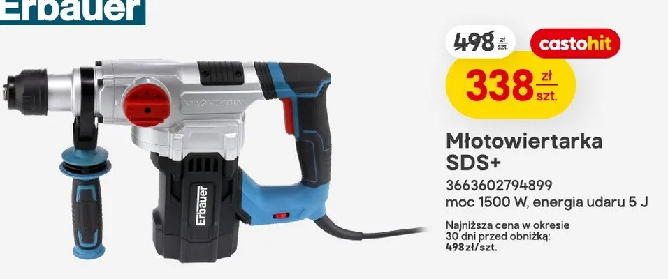 Młotowiertarka SDS+ Erbauer promocja w Castorama